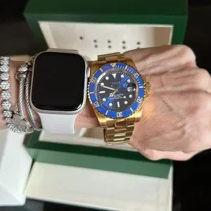 Pascal Design Regal Gold Blue Bezel UNISEX watch Timeless Classic Diamond Watch | PASCAL main image 4